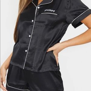black grumpy pyjama set